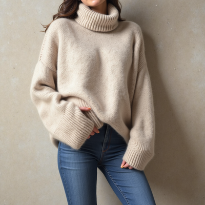 Gemütlicher Rollkragenpullover – Warme Eleganz mit mühelosem Charme