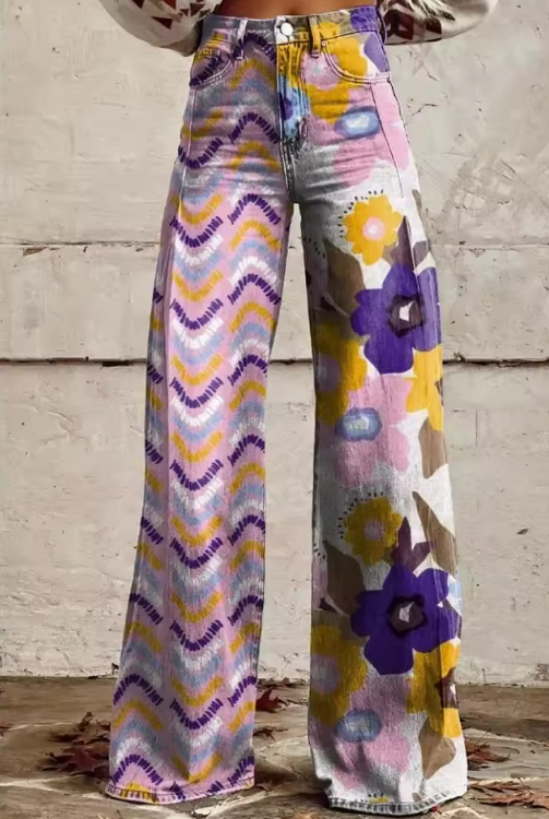 Boho Mix Hose mit weitem Bein – Zeigen Sie Ihren einzigartigen Stil