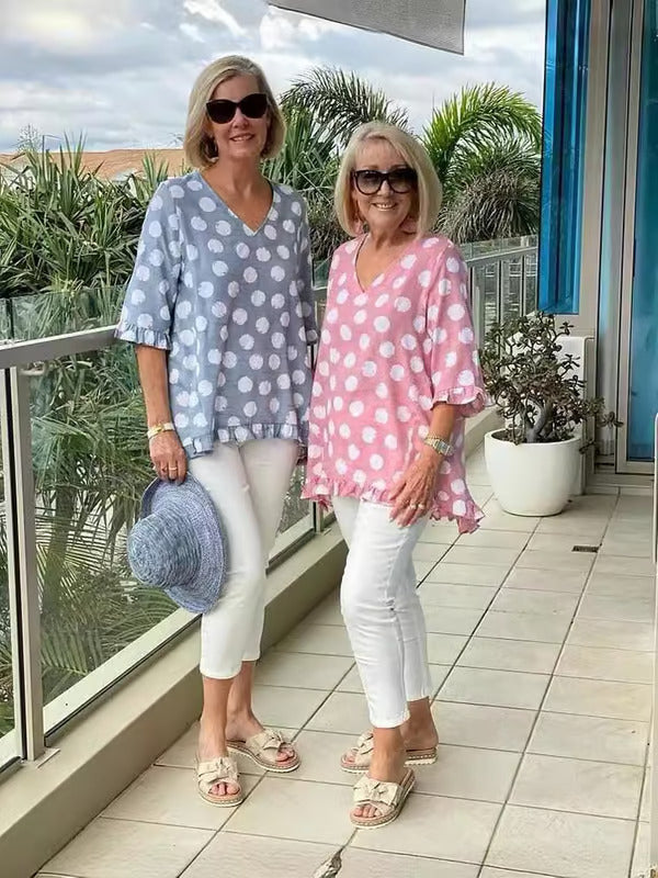 Punktmuster-Bluse – Verspielte Eleganz mit Luftigem Komfort