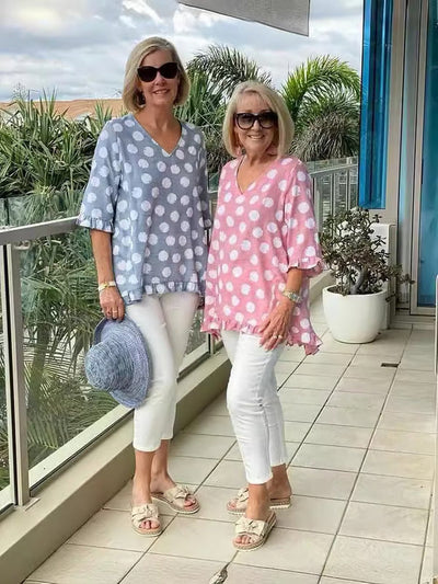 Punktmuster-Bluse – Verspielte Eleganz mit Luftigem Komfort