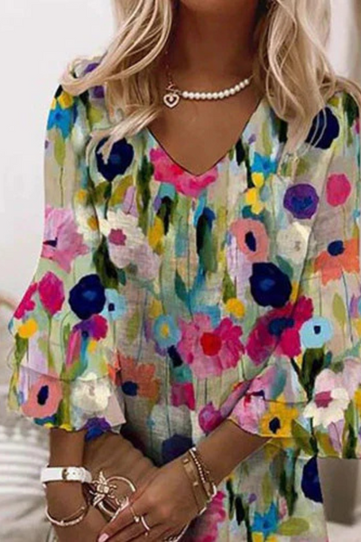 Blumenmuster Mini Kleid – Entfessle dein inneres Selbstbewusstsein