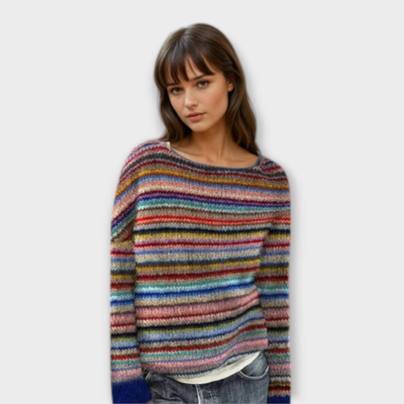 Regenbogen gestreifter Pullover – Ultimativer Komfort für gemütliche Tage