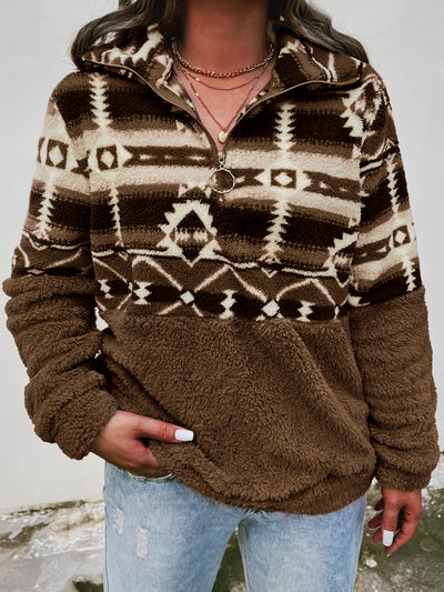 Gemusterter Fleece-Pullover – Warmer Stil mit gemütlichem Selbstvertrauen