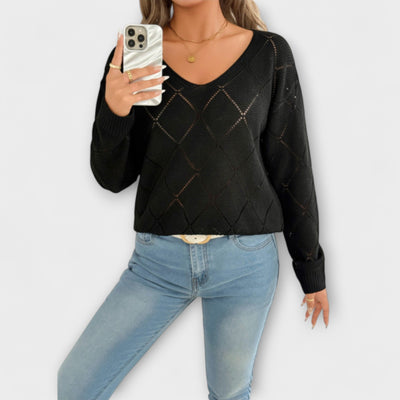 Off-Shoulder-Pullover mit V-Ausschnitt – müheloser Chic für jeden Anlass