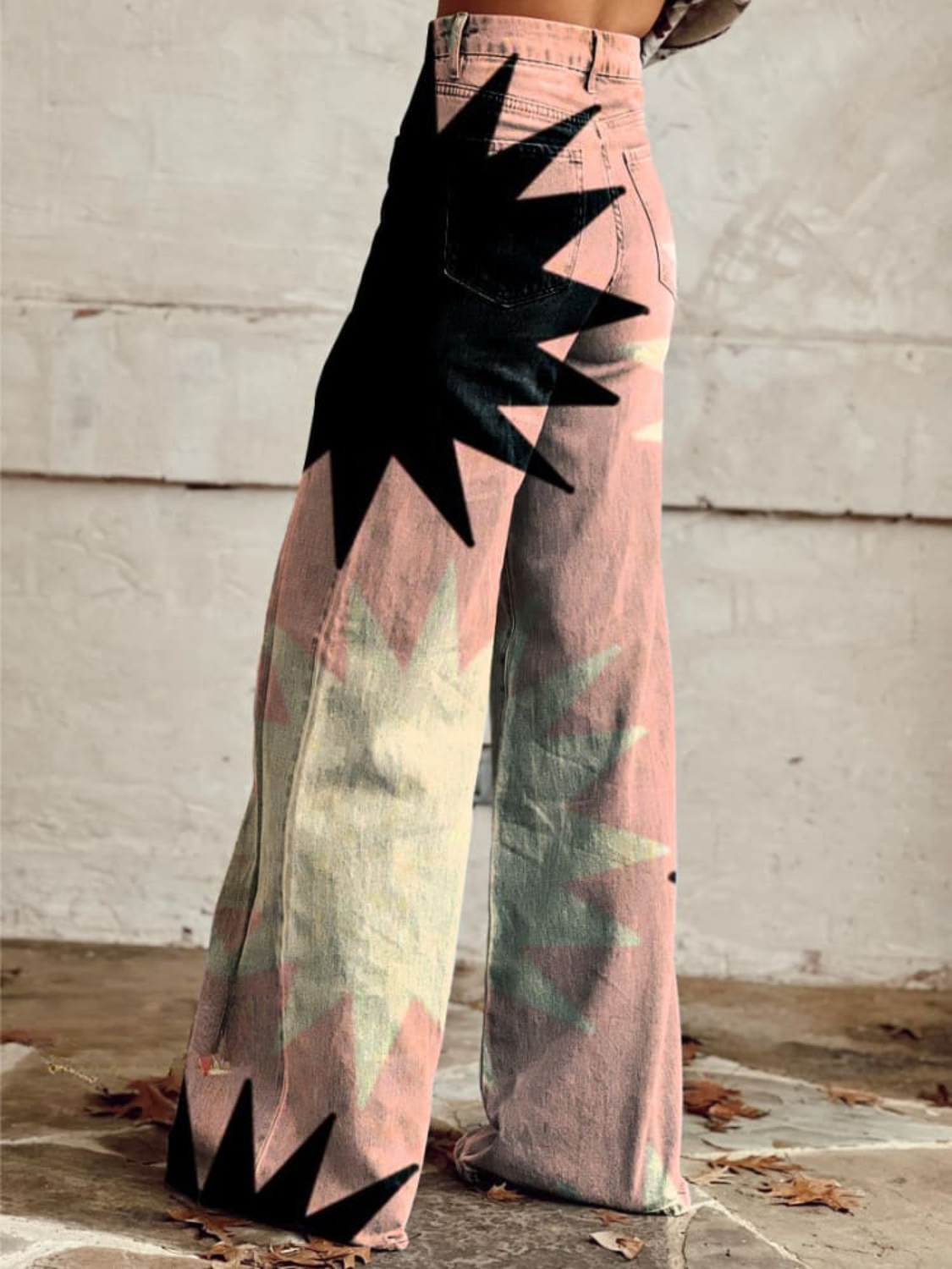 Geometrische Starburst-Hose mit weitem Bein – Genießen Sie mühelosen Stil und Komfort