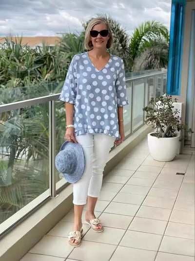 Punktmuster-Bluse – Verspielte Eleganz mit Luftigem Komfort