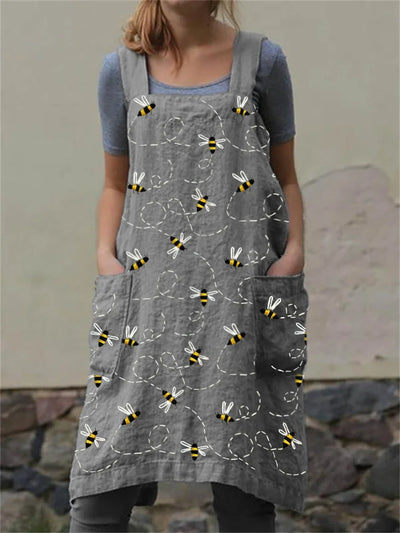 Latzkleid mit Bienenprint – Verspielter Stil mit Bezauberndem Charme