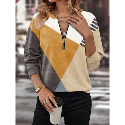 Geometrischer Sweatshirt – Komfort und Stil mühelos genießen