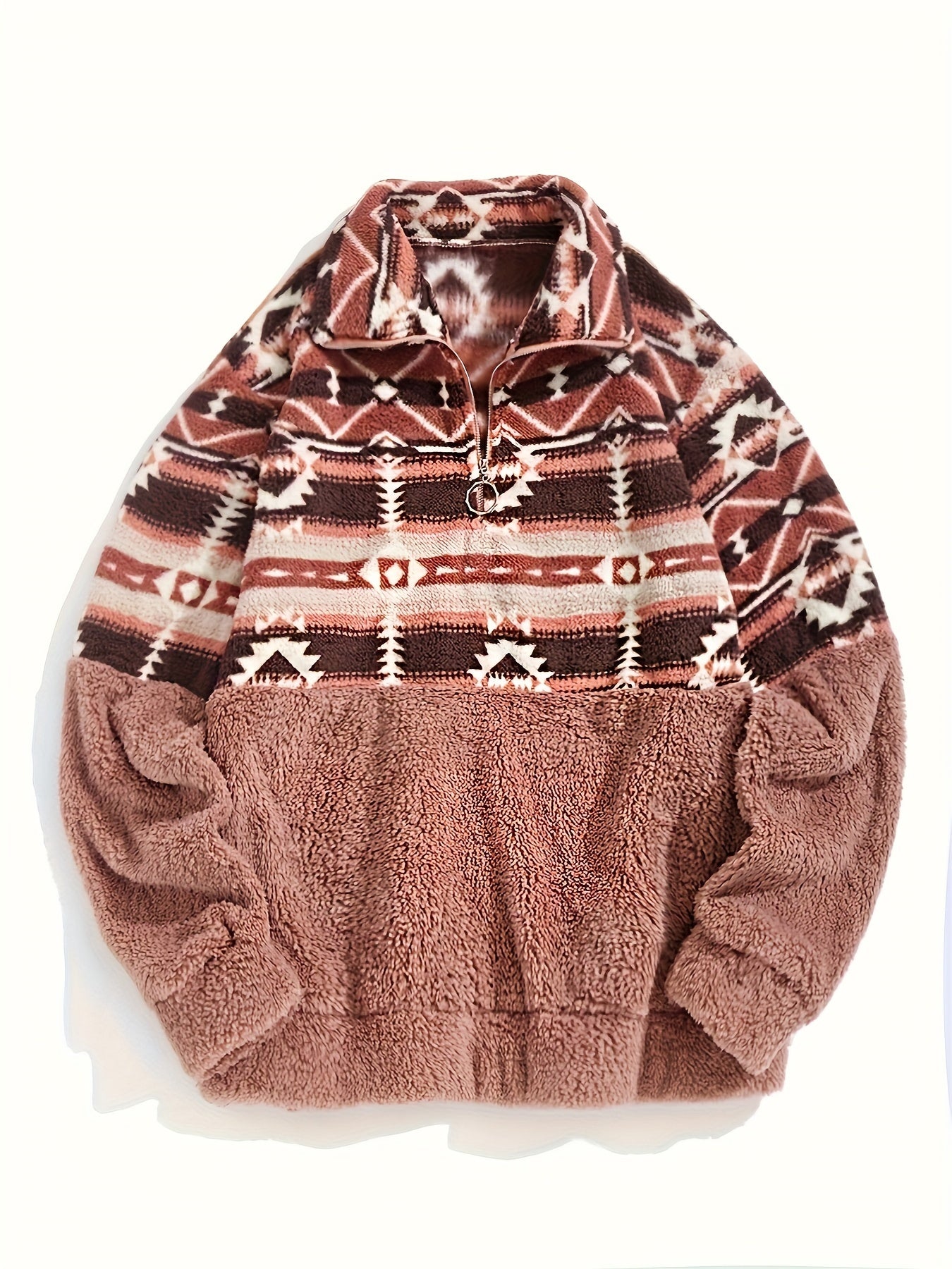 Gemusterter Fleece-Pullover – Warmer Stil mit gemütlichem Selbstvertrauen