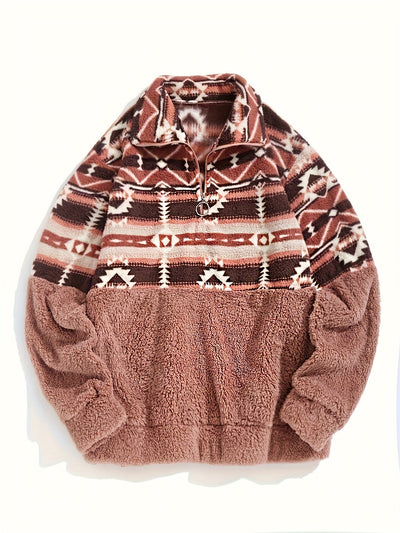 Gemusterter Fleece-Pullover – Warmer Stil mit gemütlichem Selbstvertrauen