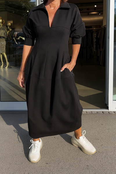 Midikleid mit Kragen – Mühelose Raffinesse mit Modernem Komfort
