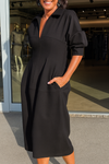 Midikleid mit Kragen – Mühelose Raffinesse mit Modernem Komfort