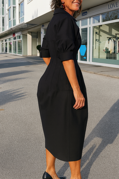 Midikleid mit Kragen – Mühelose Raffinesse mit Modernem Komfort