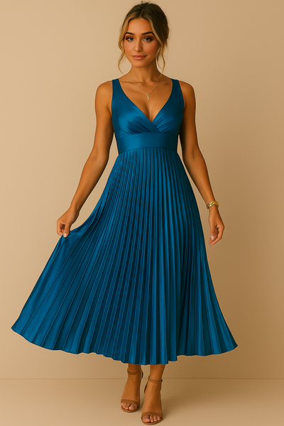 Plissiertes Midikleid – Eleganter Fall mit femininem Charme