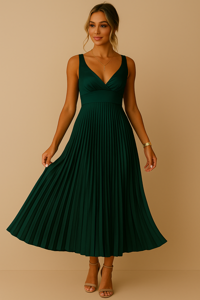 Plissiertes Midikleid – Eleganter Fall mit femininem Charme