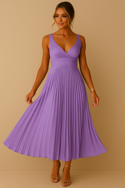 Plissiertes Midikleid – Eleganter Fall mit femininem Charme
