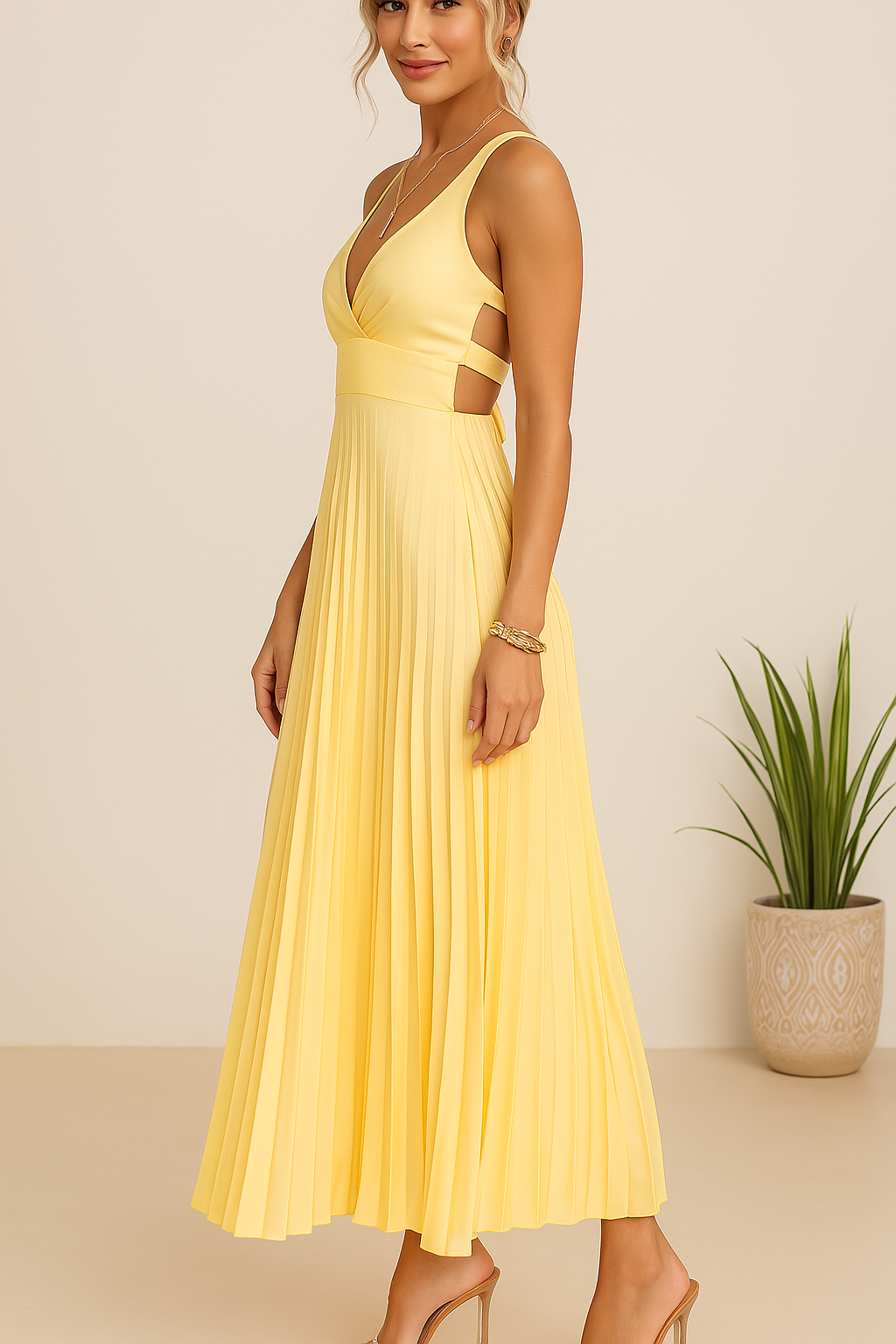 Plissiertes Midikleid – Eleganter Fall mit femininem Charme