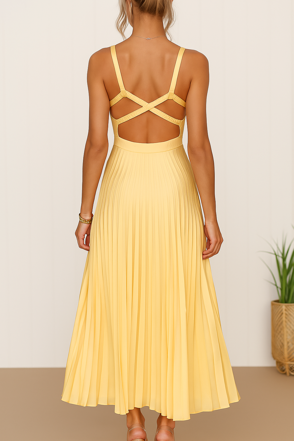 Plissiertes Midikleid – Eleganter Fall mit femininem Charme