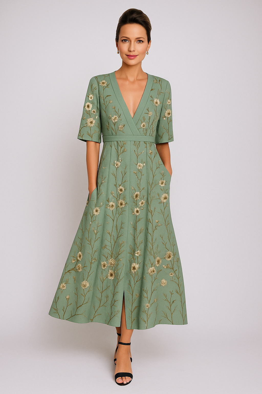 Elegantes Blumenkleid in Maxilänge – Anmutiger Charme Für Jeden Anlass