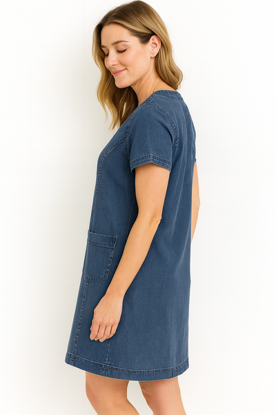 Lässiges Denim-Shiftkleid – Entspannter Komfort mit Zeitlosem Charme