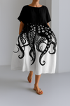 Maxikleid mit Tintenfisch-Print – Auffälliger Stil mit mühelosem Tragekomfort