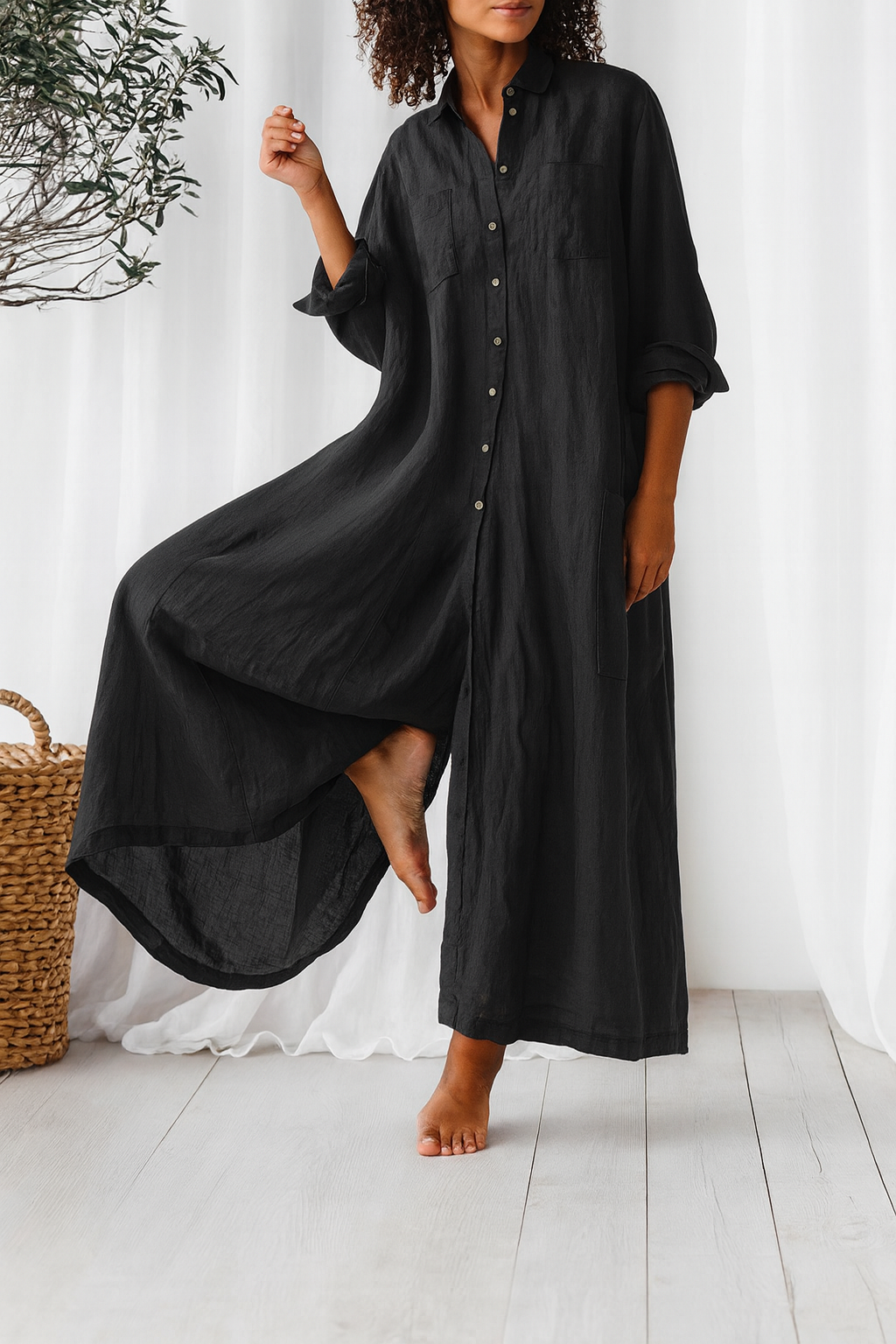 Übergroßes Hemdblusenkleid – Entspannte Eleganz mit Mühelosem Schwung