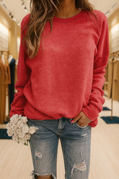 Lässiges Sweatshirt mit Rundhalsausschnitt – Müheloser Stil mit Alltäglichem Komfort