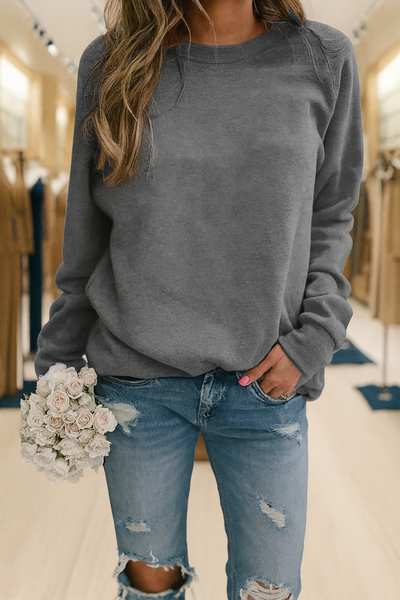 Lässiges Sweatshirt mit Rundhalsausschnitt – Müheloser Stil mit Alltäglichem Komfort
