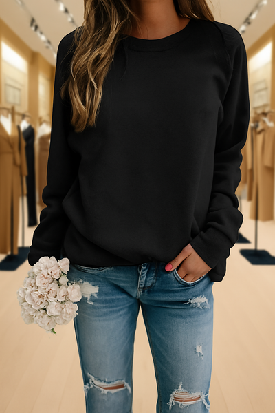 Lässiges Sweatshirt mit Rundhalsausschnitt – Müheloser Stil mit Alltäglichem Komfort