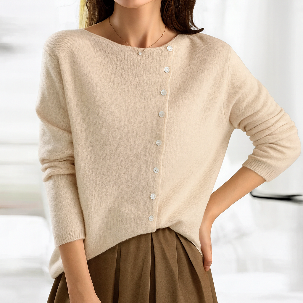 Gemütlicher Anthrazit-Cardigan mit Knöpfen – Mühelose Eleganz