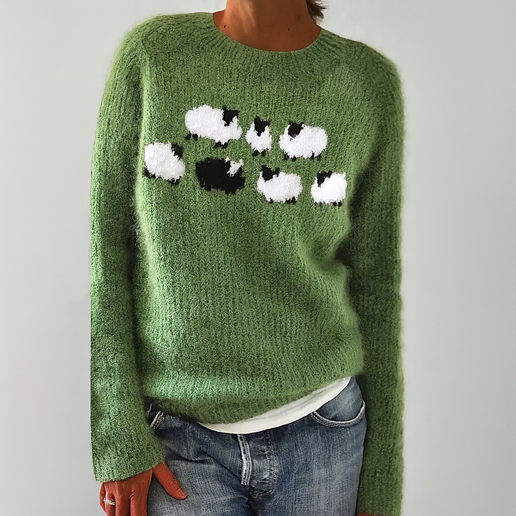 Gestrickter Pullover mit verspieltem Muster – Weckt Freude und Neugier auf den ersten Blick