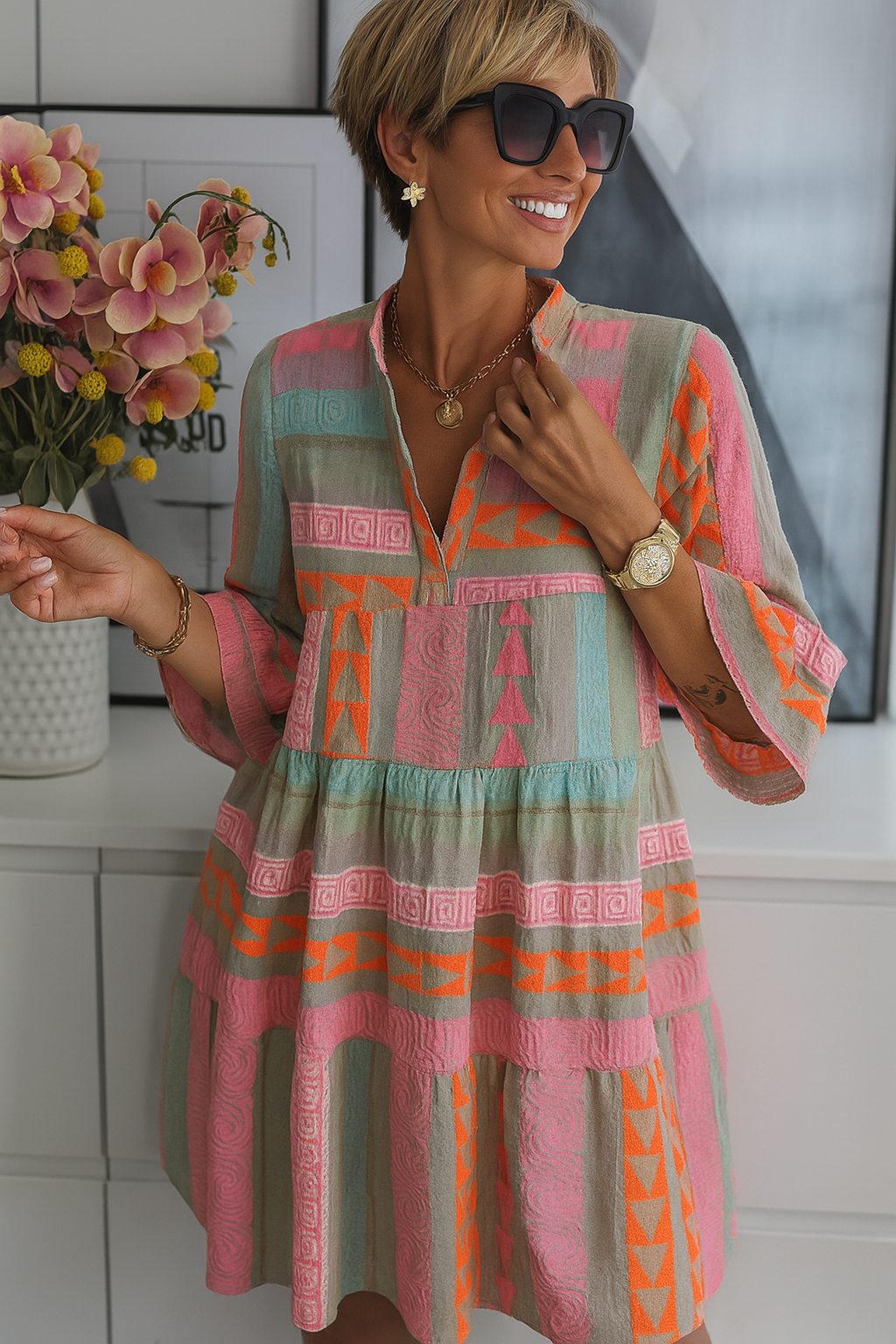 Bohemian Maxikleid mit Volant – Fühlen Sie sich strahlend und frei