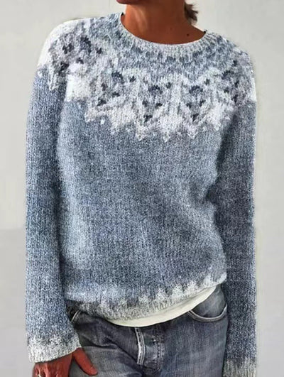 Gemusterter Strickpullover – Verspielte Wärme mit Retro-Charme
