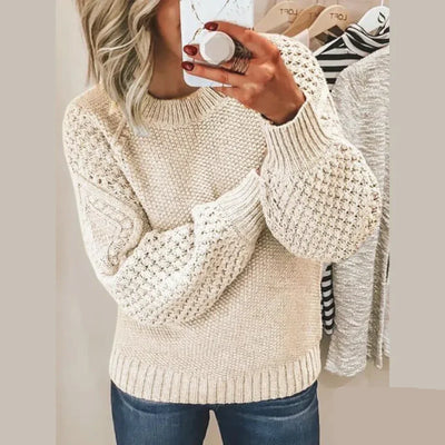 Pullover mit strukturierten Ärmeln – Gemütliche Eleganz mit modernem Charme