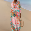 Aquarell-Blumen-Maxikleid – Künstlerische Eleganz mit Traumhaftem Schwung