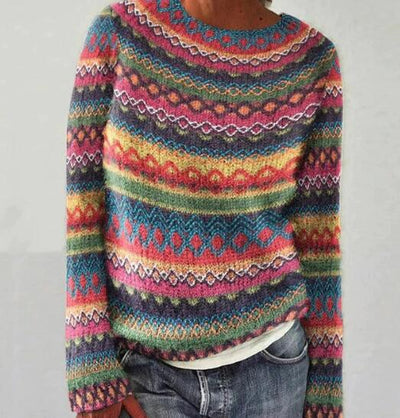 Gemusterter Strickpullover – Verspielte Wärme mit Retro-Charme