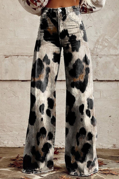 Leopardenjeans mit weitem Bein – Entfesseln Sie Ihr wildes Selbstbewusstsein