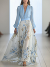 Blumiges Chiffon-Maxikleid – Anmutige Eleganz für besondere Anlässe