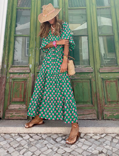 Bedrucktes Boho-Maxikleid – müheloser Chic für sonnige Tage