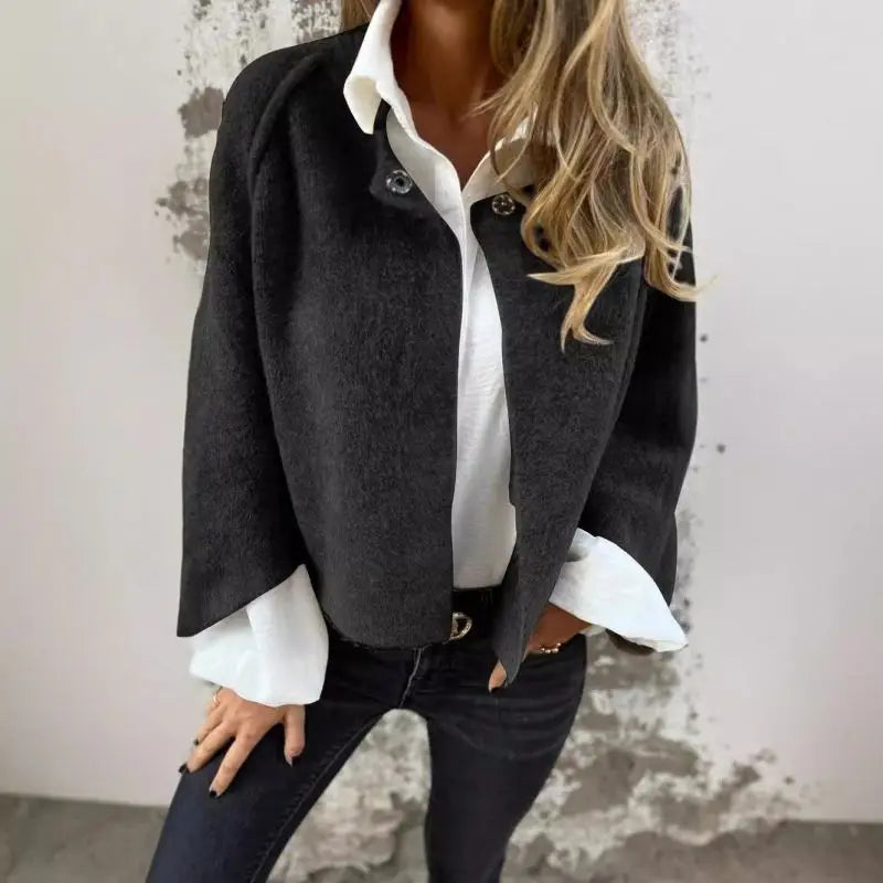 Kurz geschnittene Wolljacke – Moderne Eleganz mit Müheloser Raffinesse