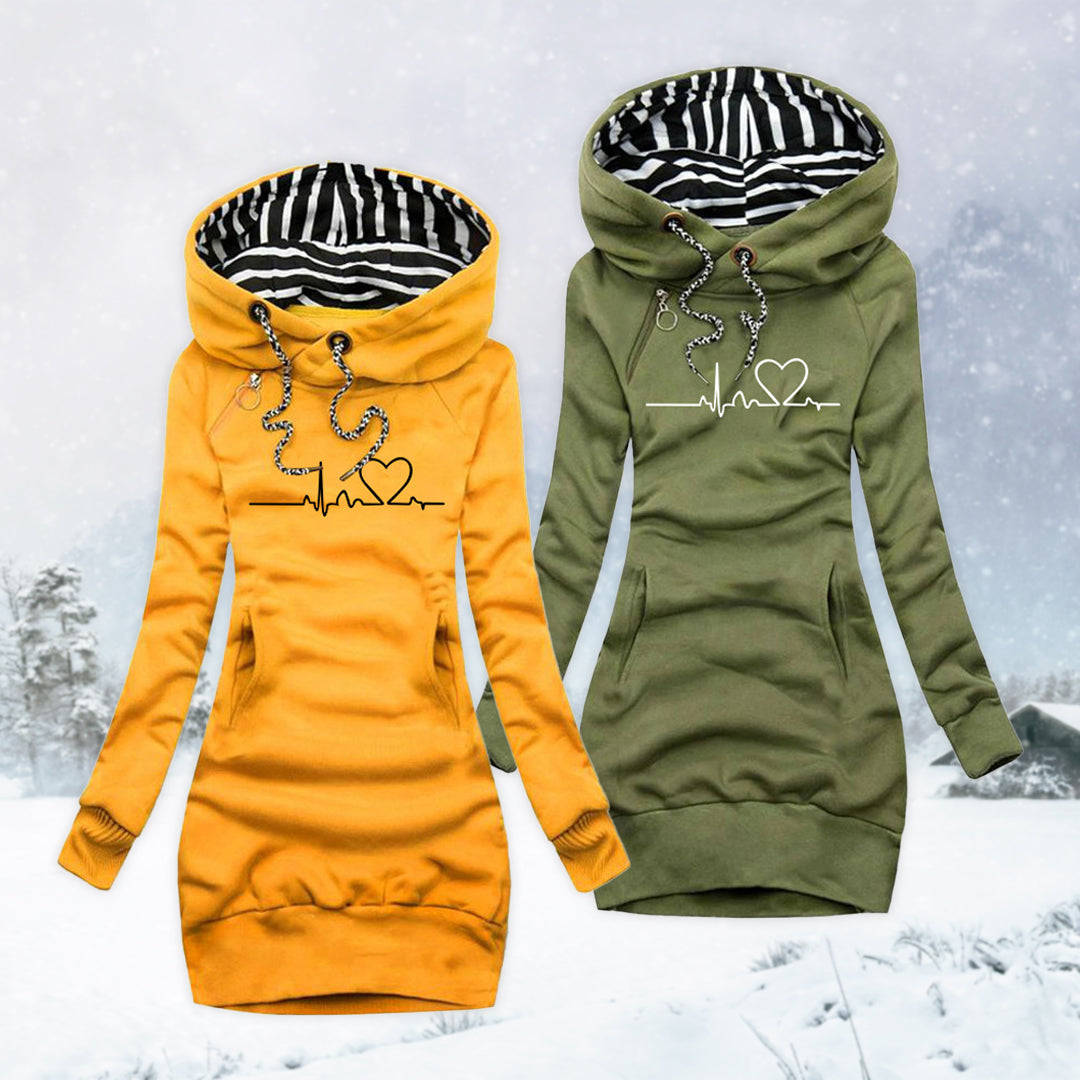 Kapuzen-Sweatkleid – Verspielter Komfort mit mühelosem Stil