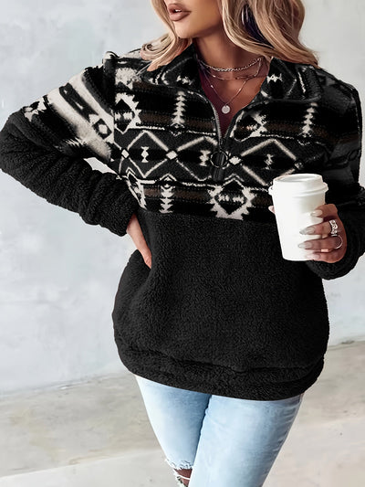 Gemusterter Fleece-Pullover – Warmer Stil mit gemütlichem Selbstvertrauen