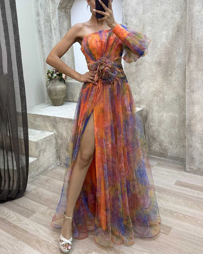 Einseitiges Tüllkleid für den Abend – Machen Sie einen dramatisch eleganten Auftritt