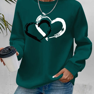 Sweatshirt mit Herz-Print – Verspielter Komfort mit Liebevollem Flair