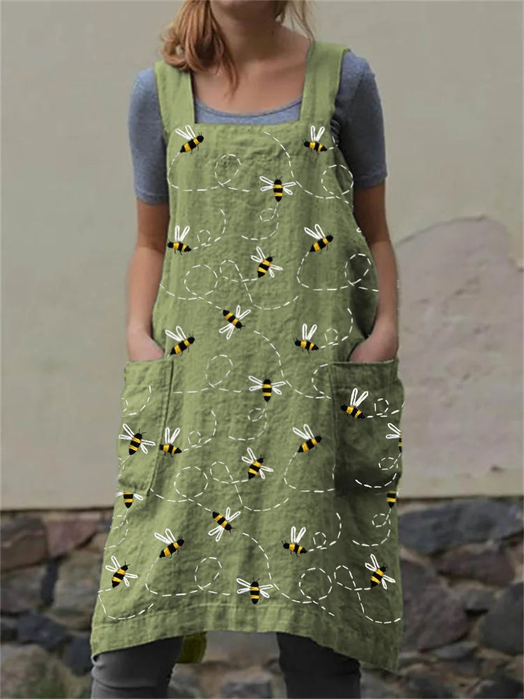 Latzkleid mit Bienenprint – Verspielter Stil mit Bezauberndem Charme