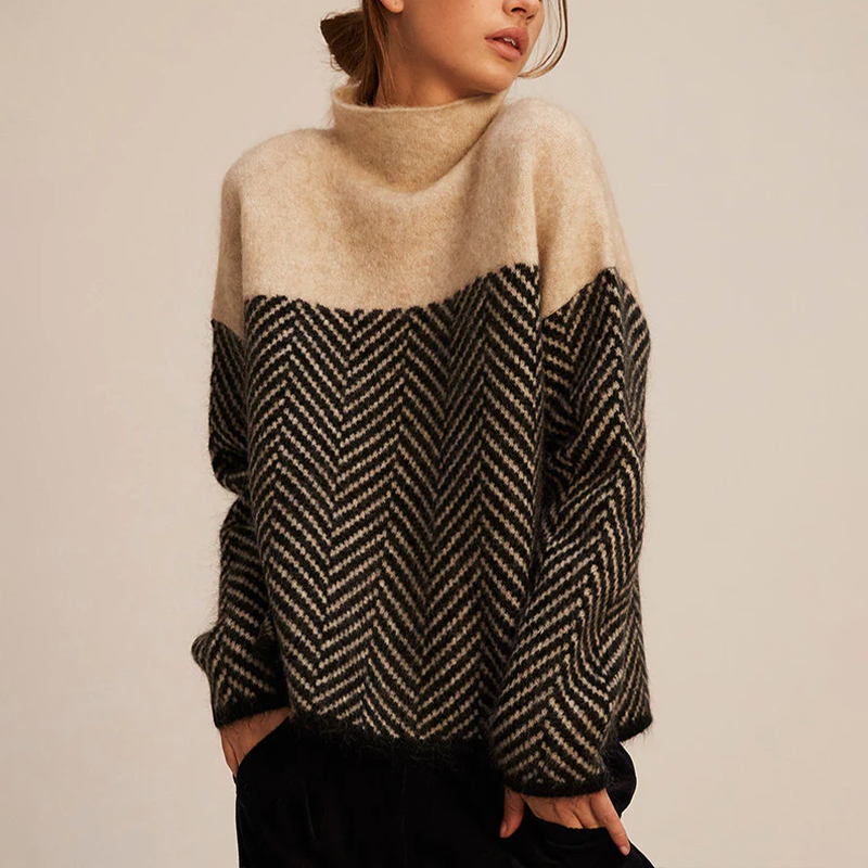 Fischgräten-Pullover – Raffinierte Wärme mit moderner Eleganz