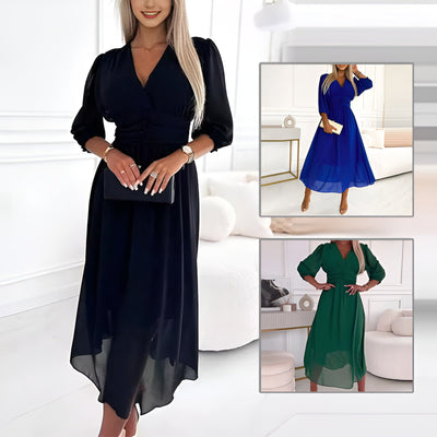V-Ausschnitt-Midikleid – Zeitlose Eleganz für jeden Anlass