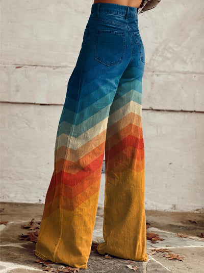 Farbenfrohe Hose mit weitem Bein – Entspannter Stil und Komfort