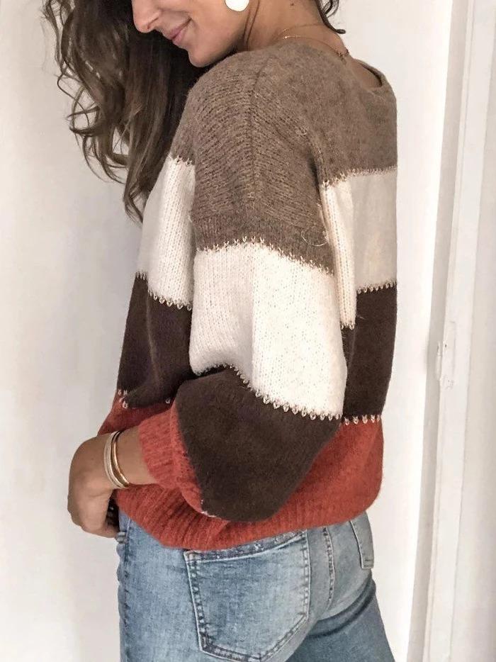 Gestreifter Colorblock-Pullover – Lässiger Stil mit müheloser Wärme