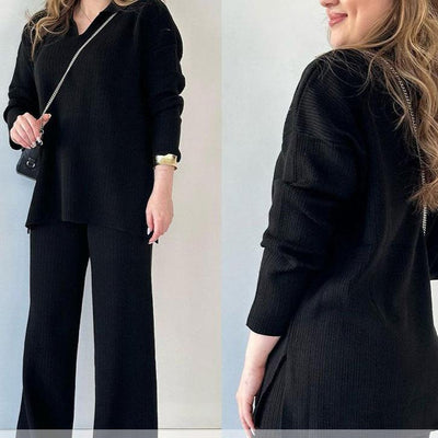 Erin - V-Ausschnitt Lässiges Zweiteiliges Set